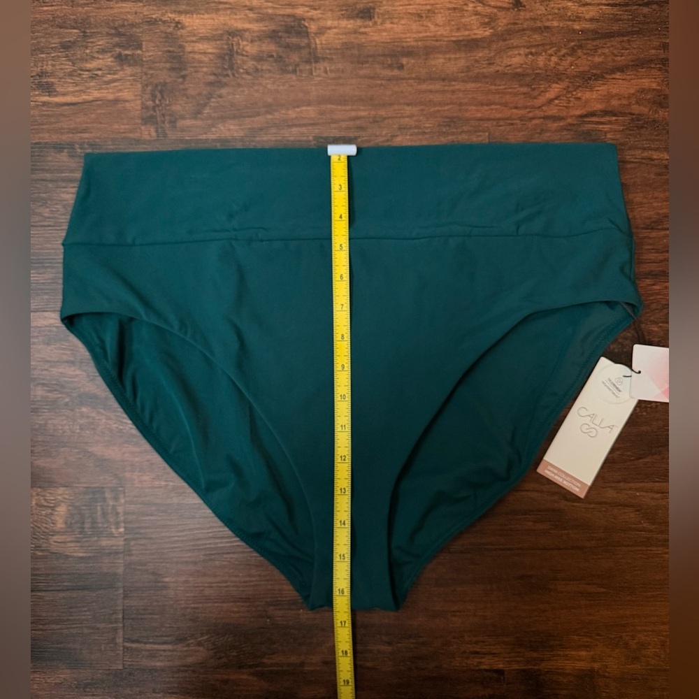 CALIA Wide Banded High Rise High Leg Swim Bottoms Sea Green Sz XXL NWT - Picture 8 of 11